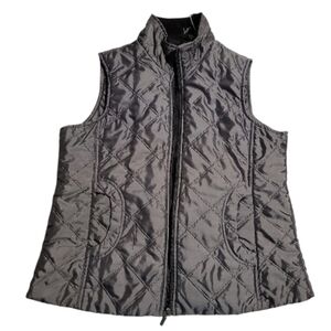 Jane Ashley vest Lg womens silvery gray metallic cabincore granola outdoor
